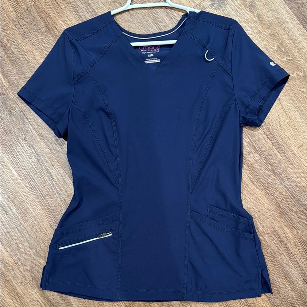 Women's Navy Blue V-Neck Scrub Top